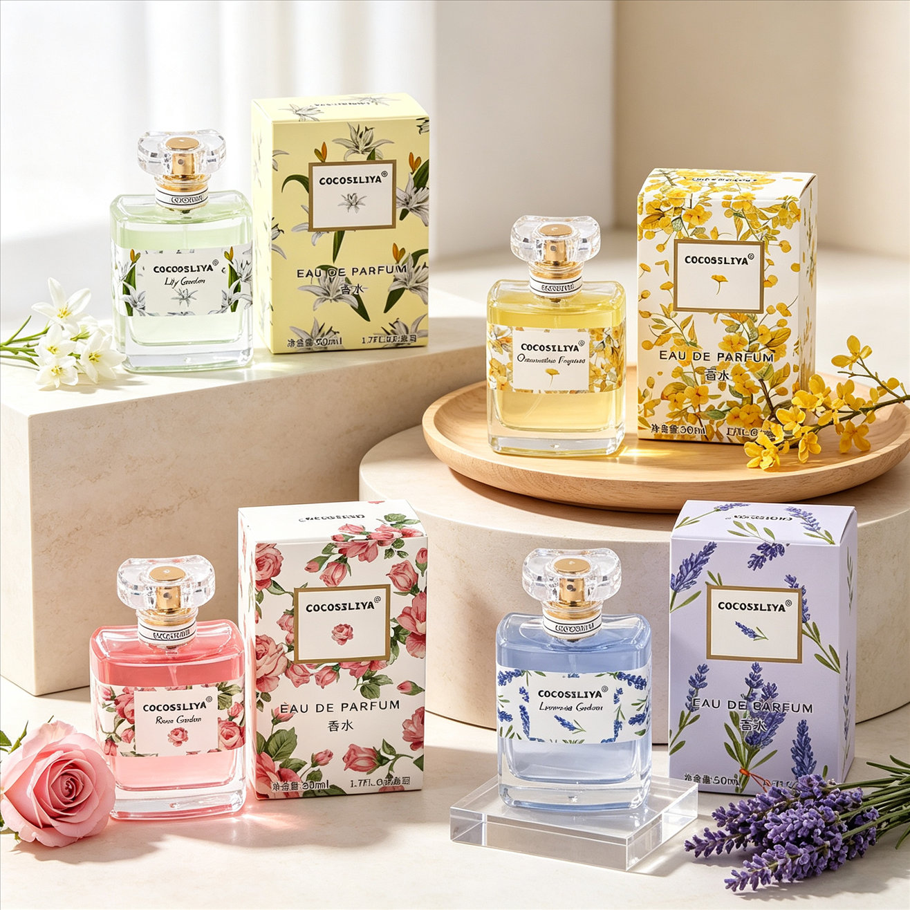 Perfume Fragrance Rose - Perfume para mujer COCOSILIYA, 1.7oz x